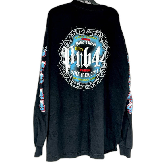 Vintage 2002 Pub 44 Bike Week Long Sleeve Made in the USA T-Shirt Size XL - Picture 1 of 8